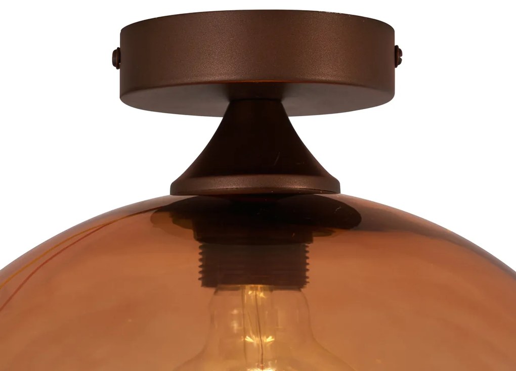 Art Deco mennyezeti lámpa sötét bronz barna üveggel - Sandra
