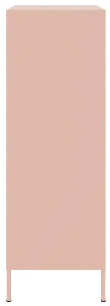 rózsaszín acél magasszekrény 68 x 39 x 113 cm