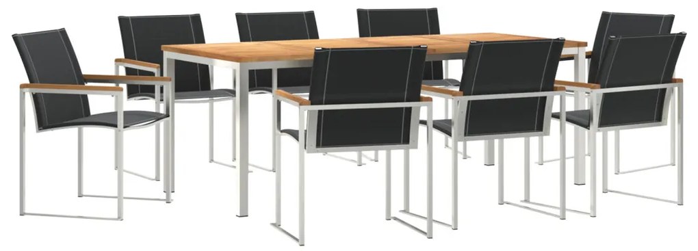 Kertiétkezőkészlet 9 pcs Tömör Teakfa