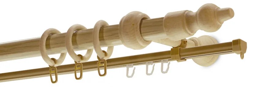 Fa végzárós rúd karnis fenyő 350 cm