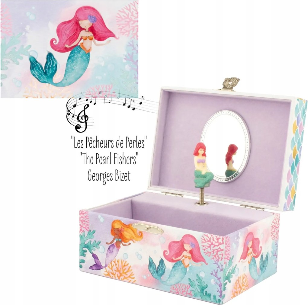 Ékszerdoboz zenedoboz Hableány tükör Ulysse