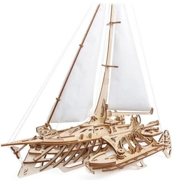 Ugears - 3D fa mechanikus puzzle Vitorlás Merihobus trimarán