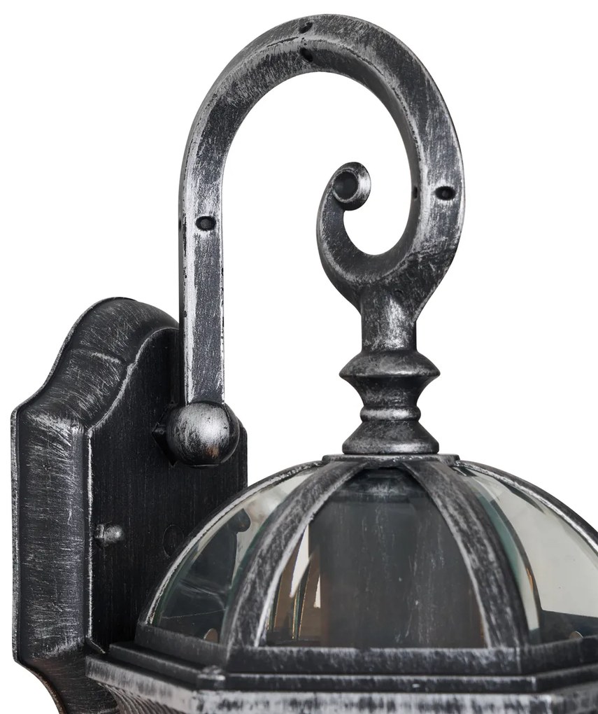 Klasszikus kültéri fali lámpa antik ezüst IP44 - Glasgow