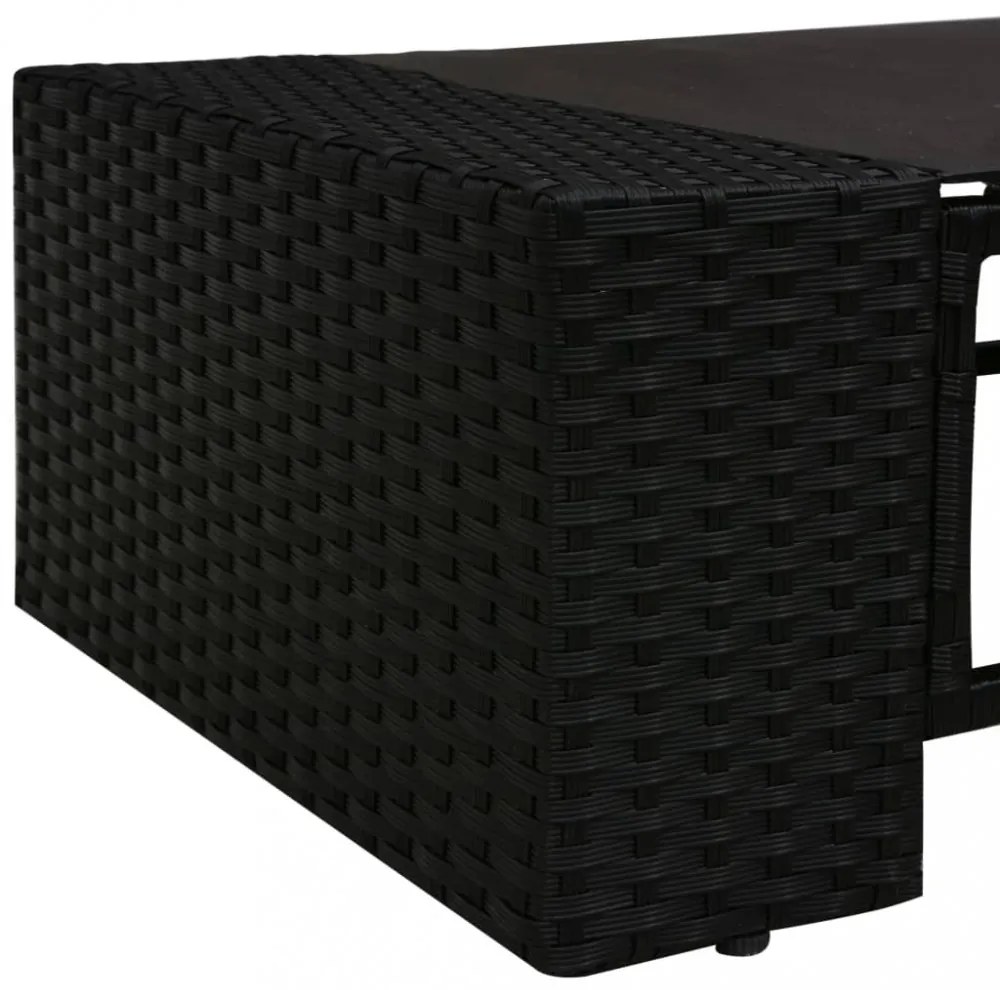 2 részes fekete polyrattan kerti ülőgarnitúra