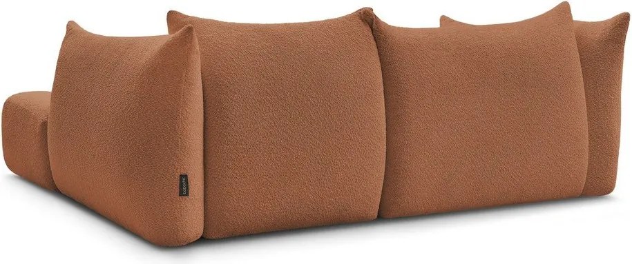 Narancssárga buklé sarokkanapé (jobb oldali-heverő résszel) Azra – Bobochic Paris