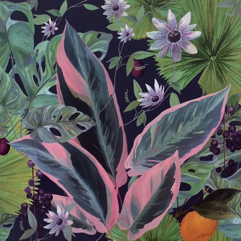 Flizelin Tapéta Trópusi Levelek És Virágok