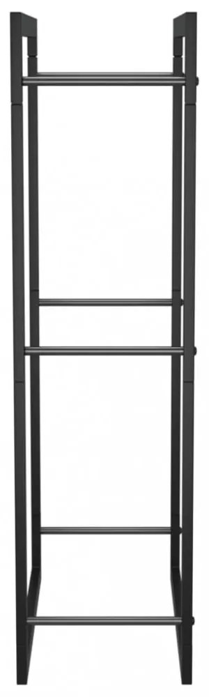 fekete acél tűzifatároló állvány 50x28x94 cm