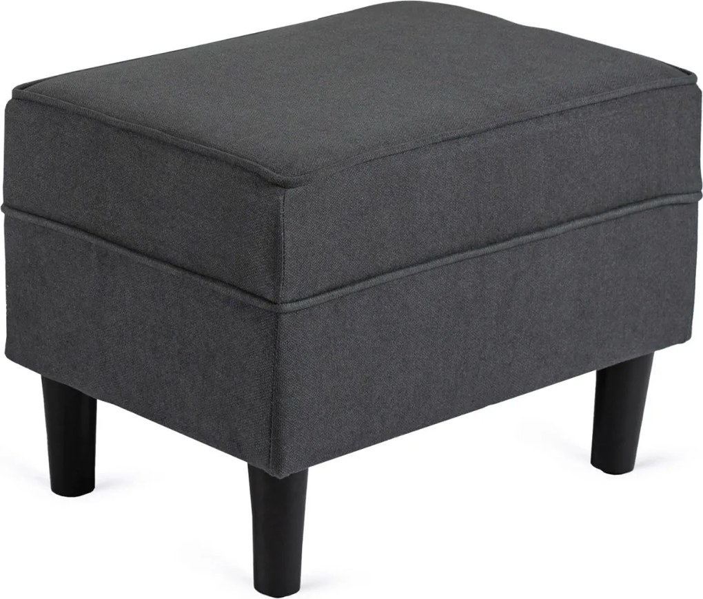 Fotel Wypoczynkowy EVAN 2 z Podnóżkiem Ciemnoszary