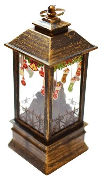 Karácsonyi, kandallót imitáló LED lámpás / 12 cm