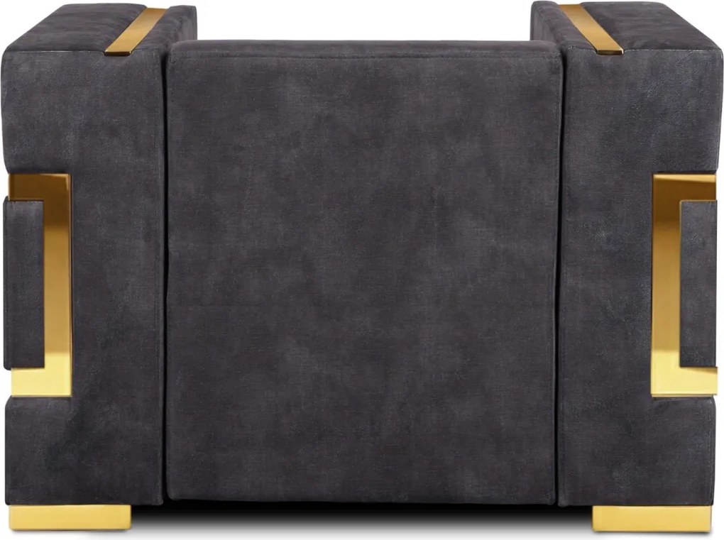 Fotel egyszemélyes kivitelben, fekete/arany színben PALLAZO