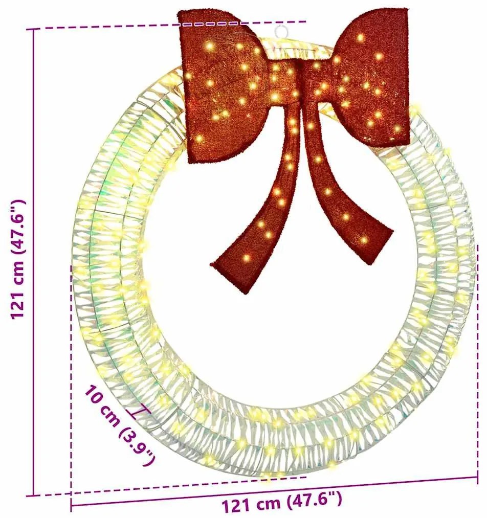 Koszorú 150 LED-del Meleg fehér 120 cm PET