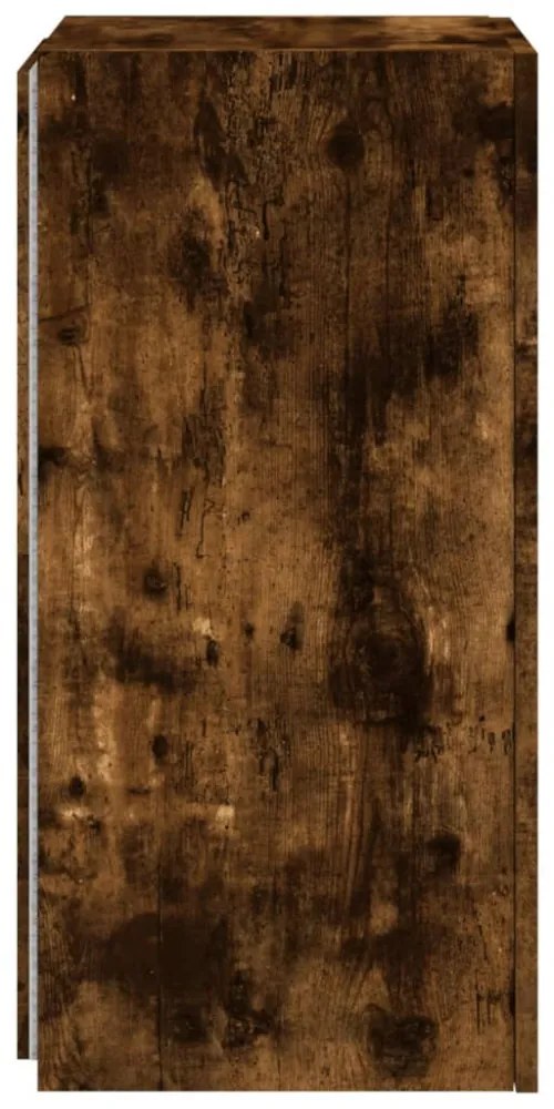 füstös tölgy színű fali TV-szekrény LED-ekkel 30,5x35x70 cm