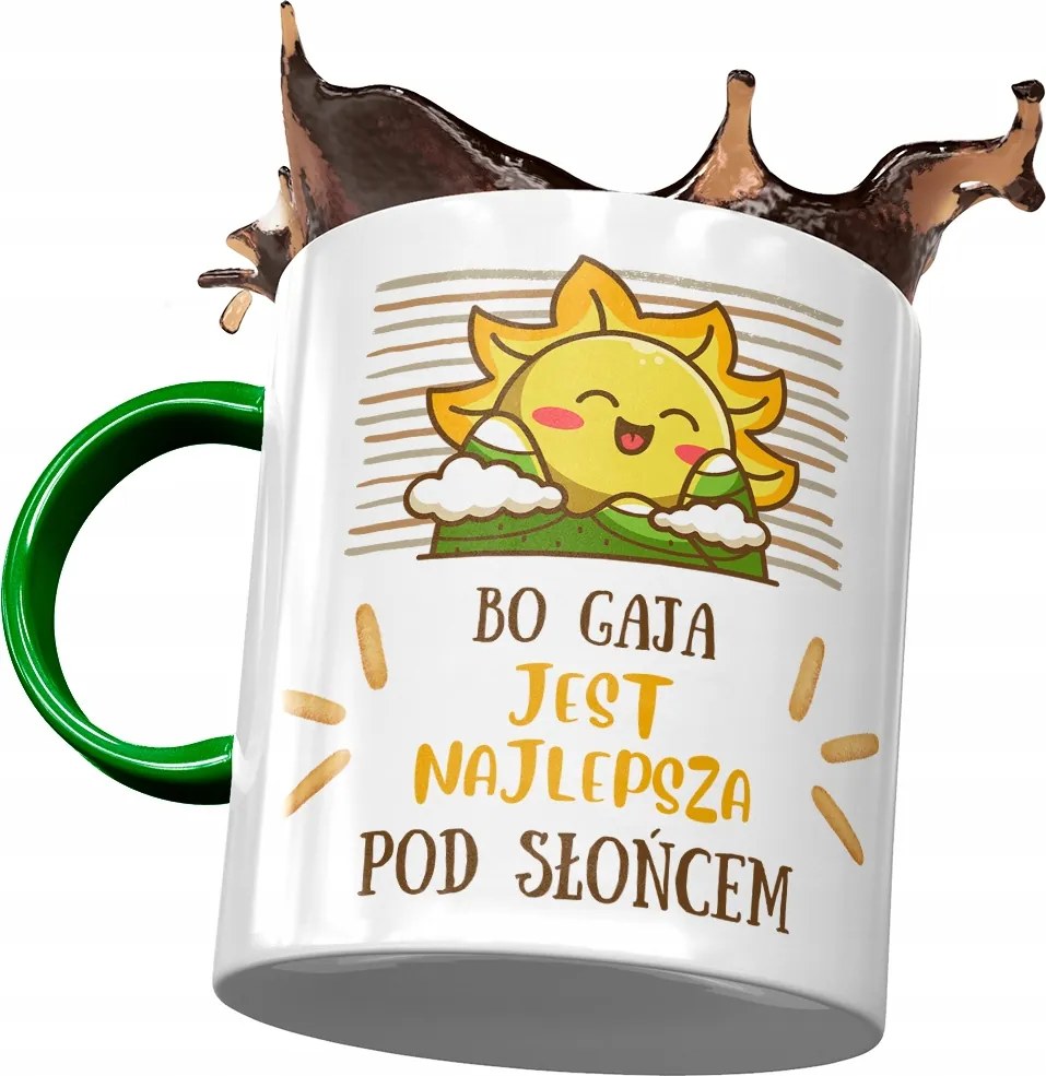 Zöld Bögre Gaia Feleség Barátnő Ajándék Nyomtatott Fotóval