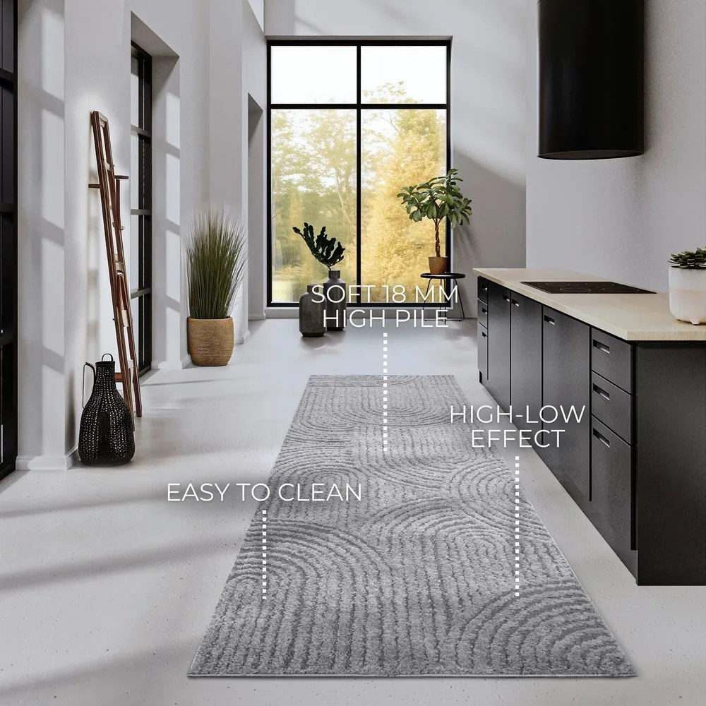 Szürke futószőnyeg 80x240 cm Chappe Light Grey – Elle Decoration