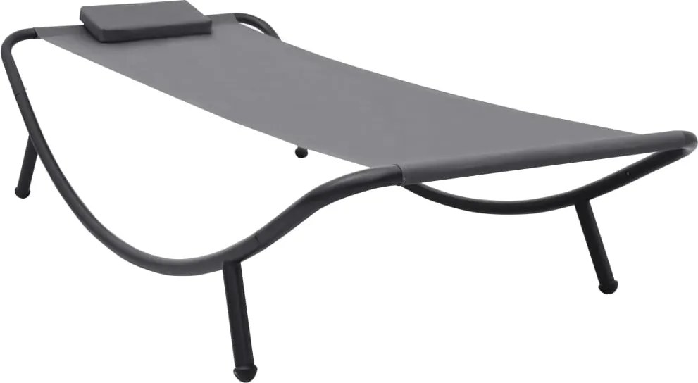 vidaXL szürke acél kerti ágy 200 x 90 cm