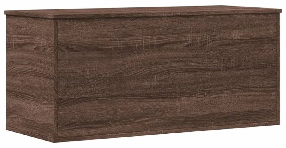 barna tölgy színű szerelt fa tárolóláda 100x42x46 cm