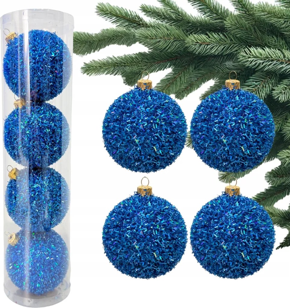 Holografikus Kék Buborék Buborékok karácsonyfadísz szett