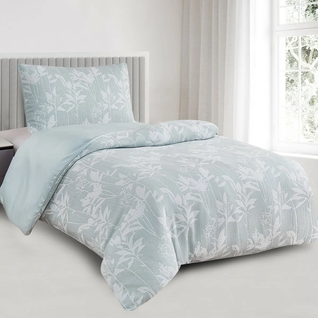 Alabama zöld jacquard ágynemű, 140 x 200 cm, 70 x 90 cm