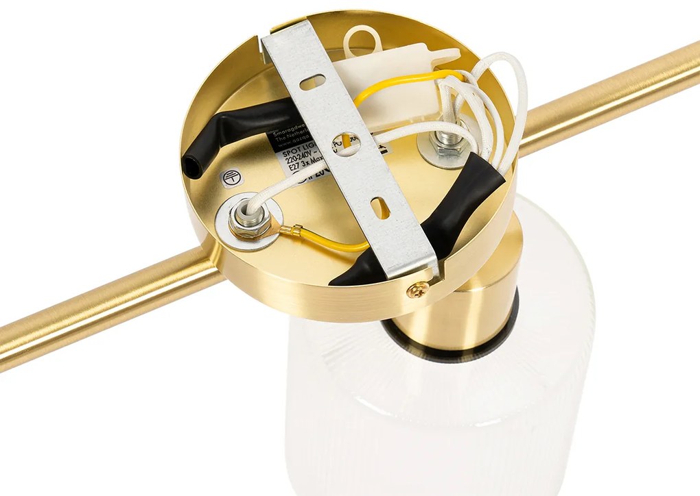 Mennyezeti spotlámpa arany üveggel 3-lámpás állítható - Laura