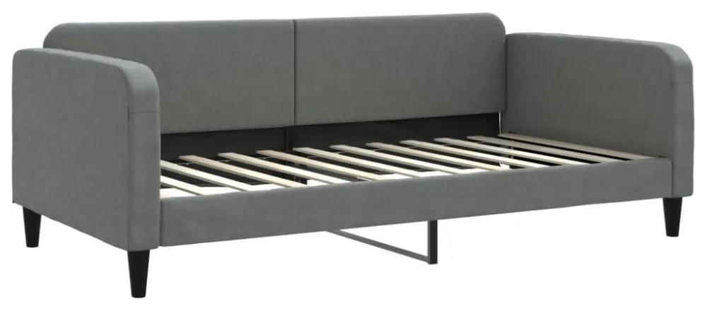 sötétszürke szövet kanapéágy matraccal 100 x 200 cm