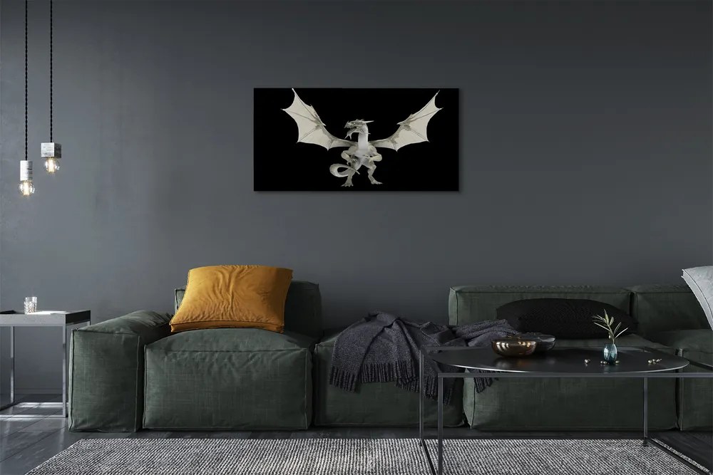 Canvas képek fehér sárkány 100x50 cm