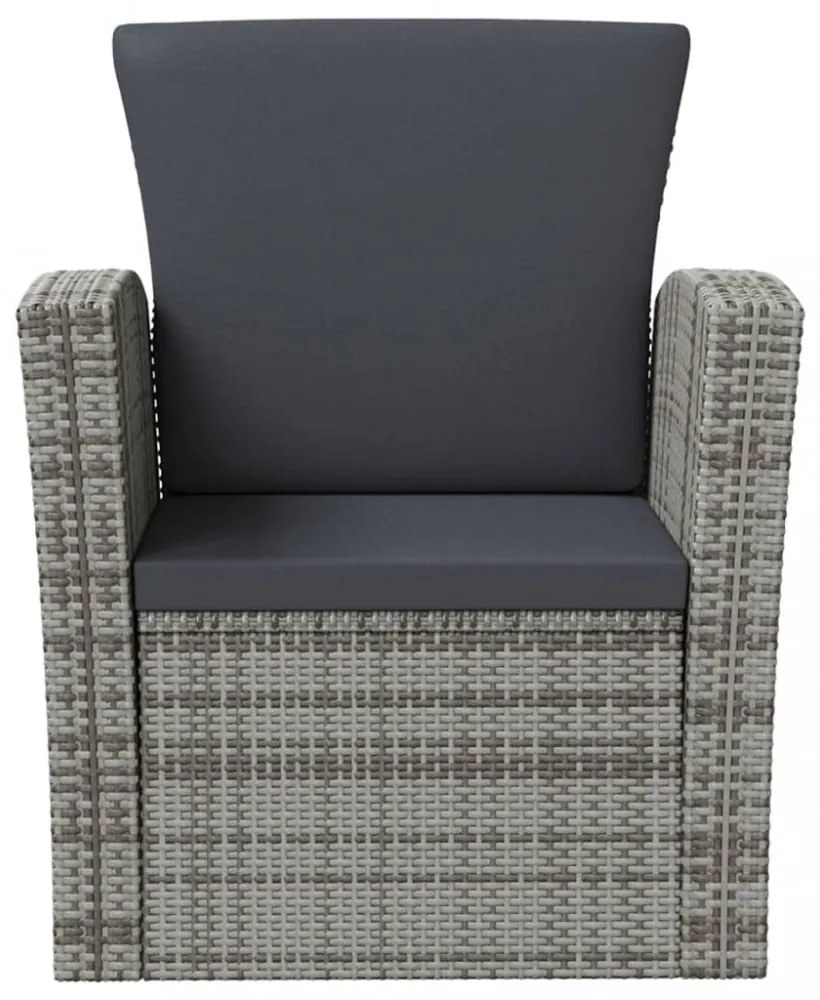 vidaXL 8 részes szürke polyrattan kerti bútorszett párnákkal