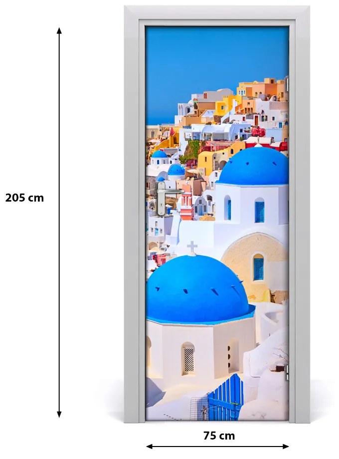 Poszter tapéta ajtóra Város Santorini 95x205 cm