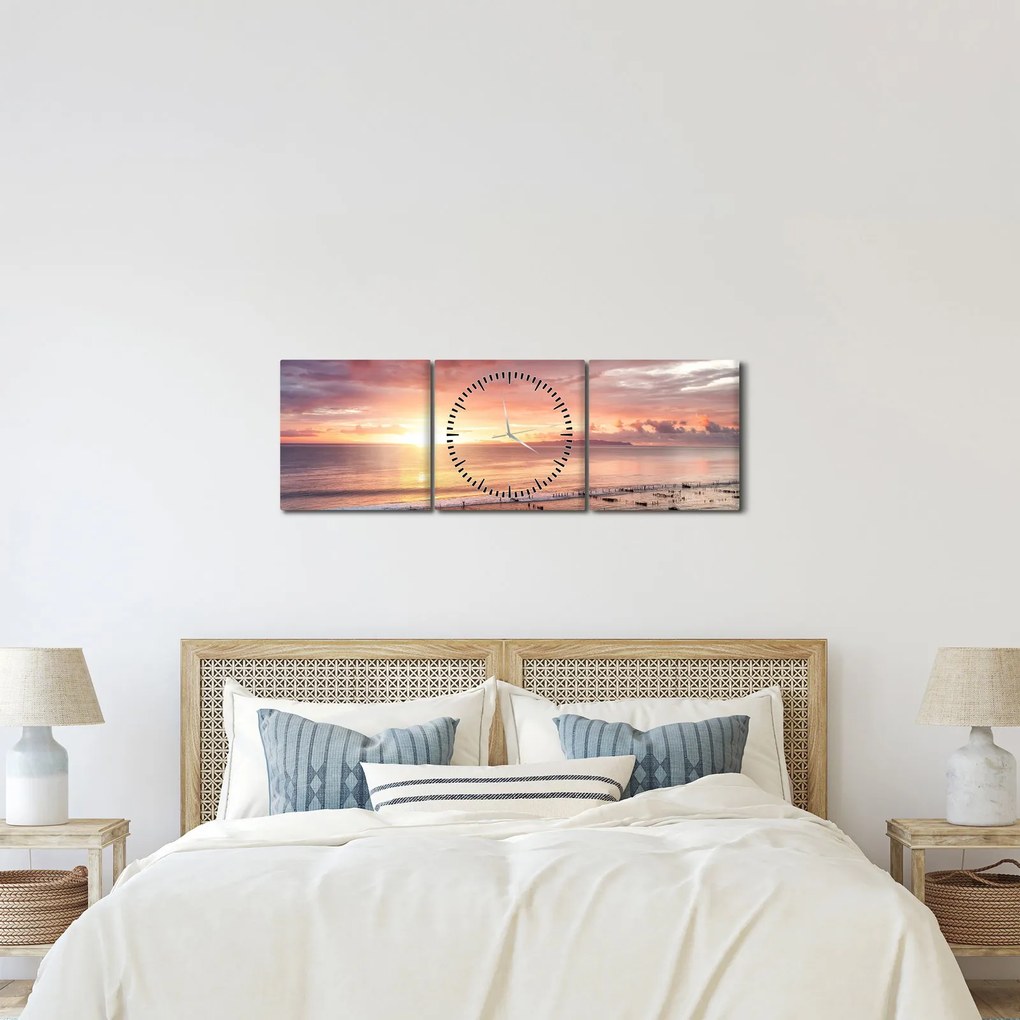 Kép - Tenger panoráma (órával) (90x30 cm)