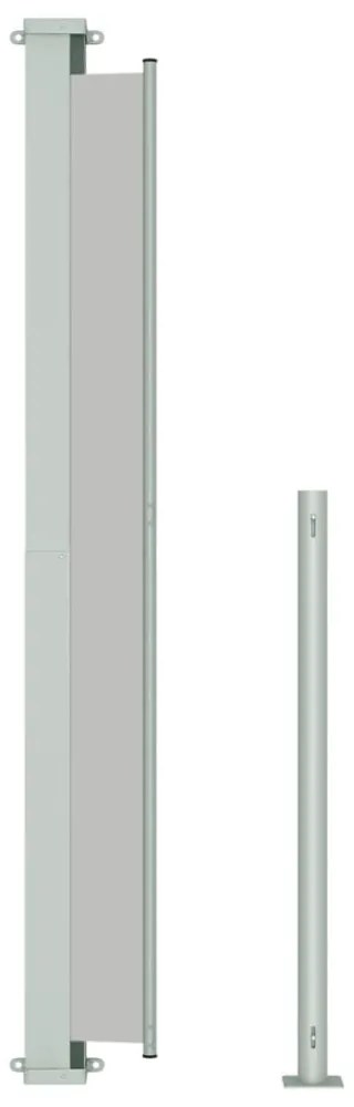 szürke behúzható oldalsó terasznapellenző 220 x 500 cm