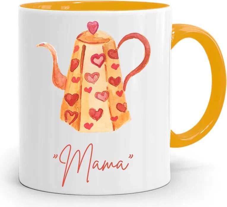 Sárga Bögre Ajándék Anyukáknak fényképes nyomattal