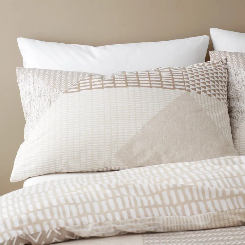 Bézs kétszemélyes-hosszabbított ágyneműhuzat 230x220 cm Larsson Geo – Catherine Lansfield