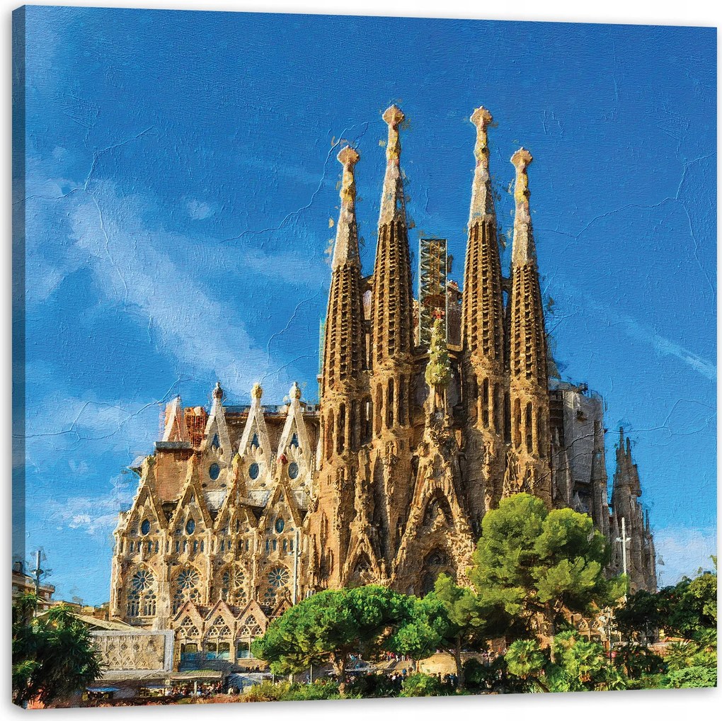 Sagrada Familia Barcelona Spanyolország vászonkép 80X80 cm