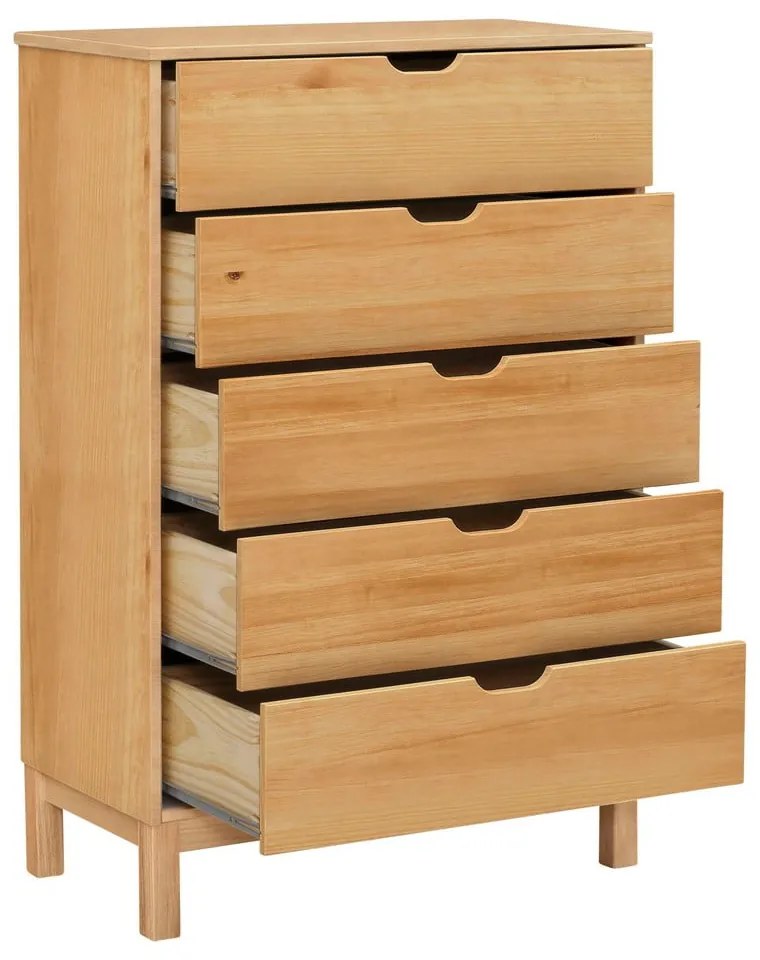 Natúr színű borovi fenyő magas komód 113x39 cm Post – Støraa