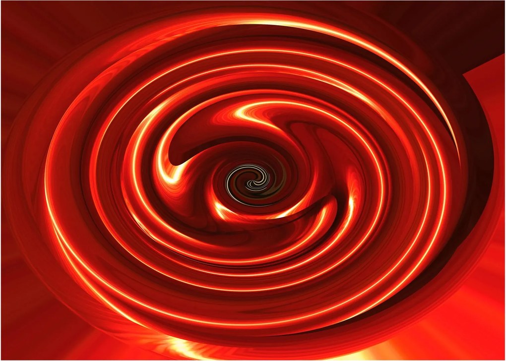 Absztrakt kép - piros spirál (üvegen) (70x50 cm)