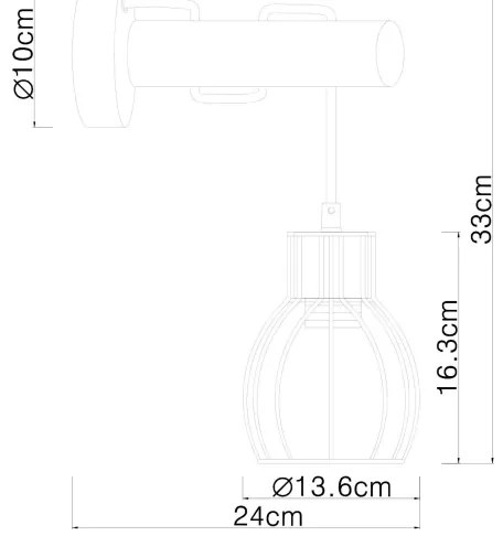 Globo 15326NWB - Fali lámpa MINA 1xE27/40W/230V