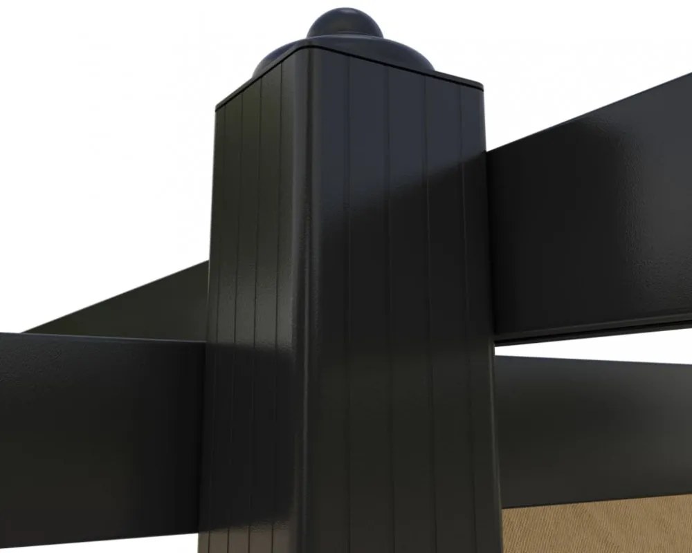 tópszínű kerti pavilon behúzható tetővel 3 x 3 m