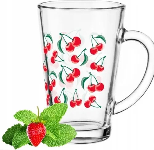 Üvegpohár 300 ML Pohár 1DB Kávé Tea Gyógynövények Díszített Füllel