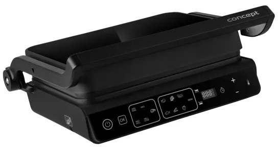 Concept ge3600 - Kontaktgrill mit Temperatursensor GLASS 2000W/230V schwarz