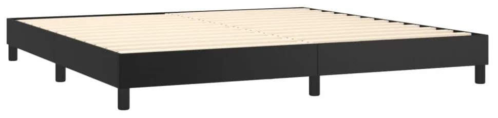 fekete műbőr rugós ágykeret 200x200 cm