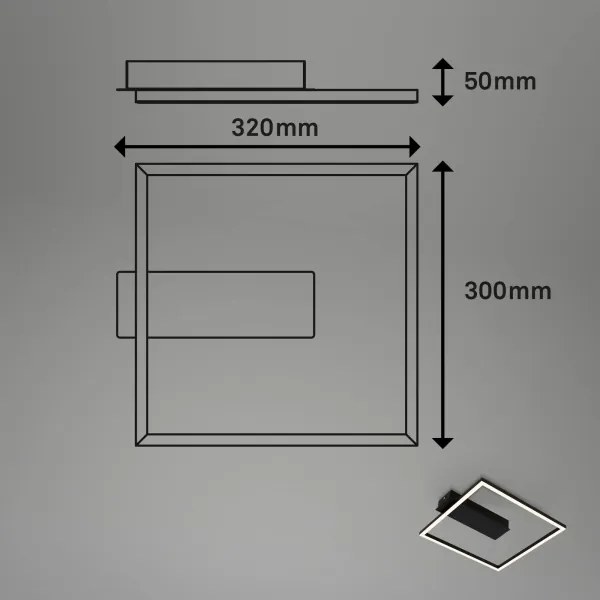 Briloner - LED mennyezeti lámpatest FRAME LED/14W/230V 3000K 30x32 cm fekete