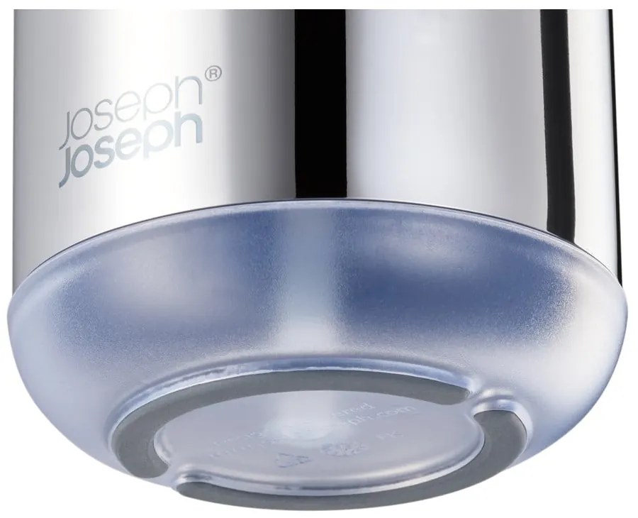 Fényes ezüstszínű rozsdamentes acél szappanadagoló 300 ml EasyStore Luxe – Joseph Joseph