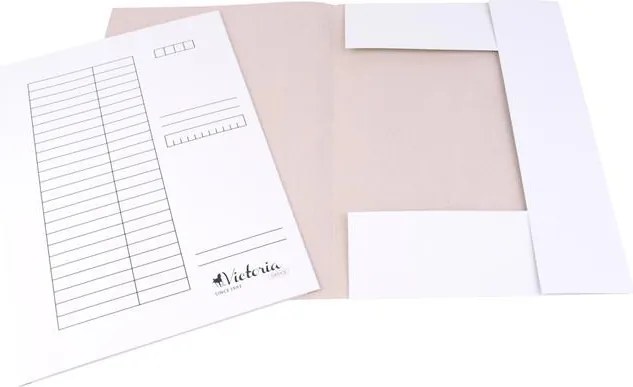 Pólyás dosszié, karton, A4, VICTORIA OFFICE, fehér (IDPI01)
