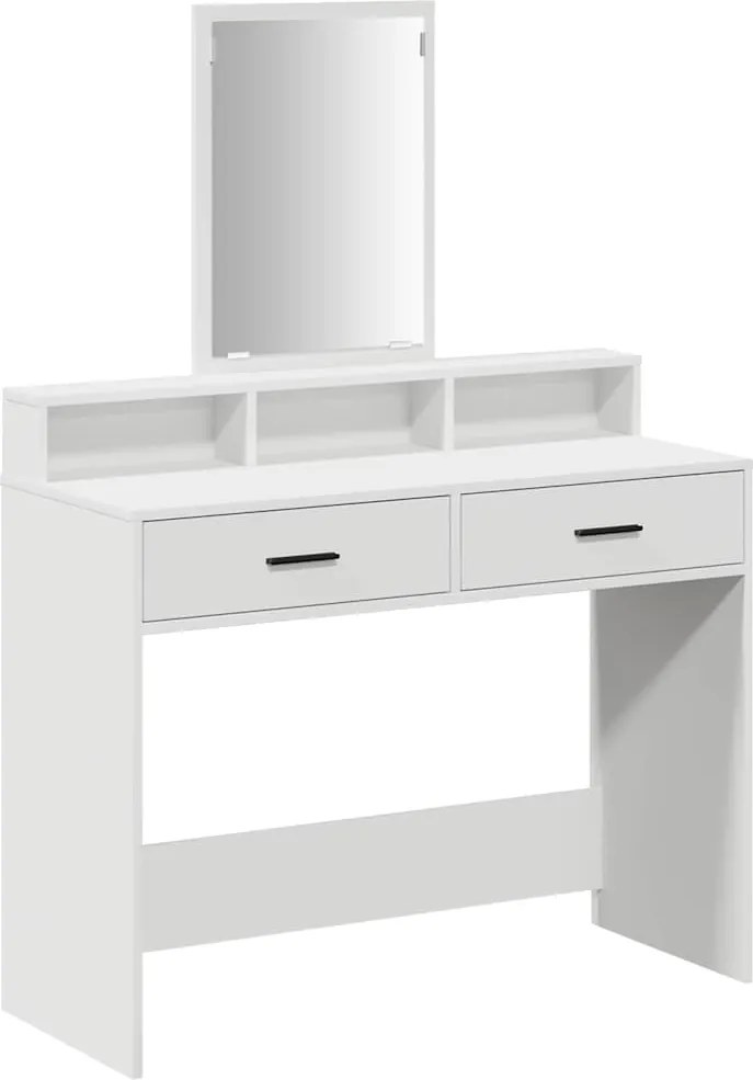 vidaXL Öltözködőasztal fiókkal Fehér 100 x 41 x 140 cm Faanyag