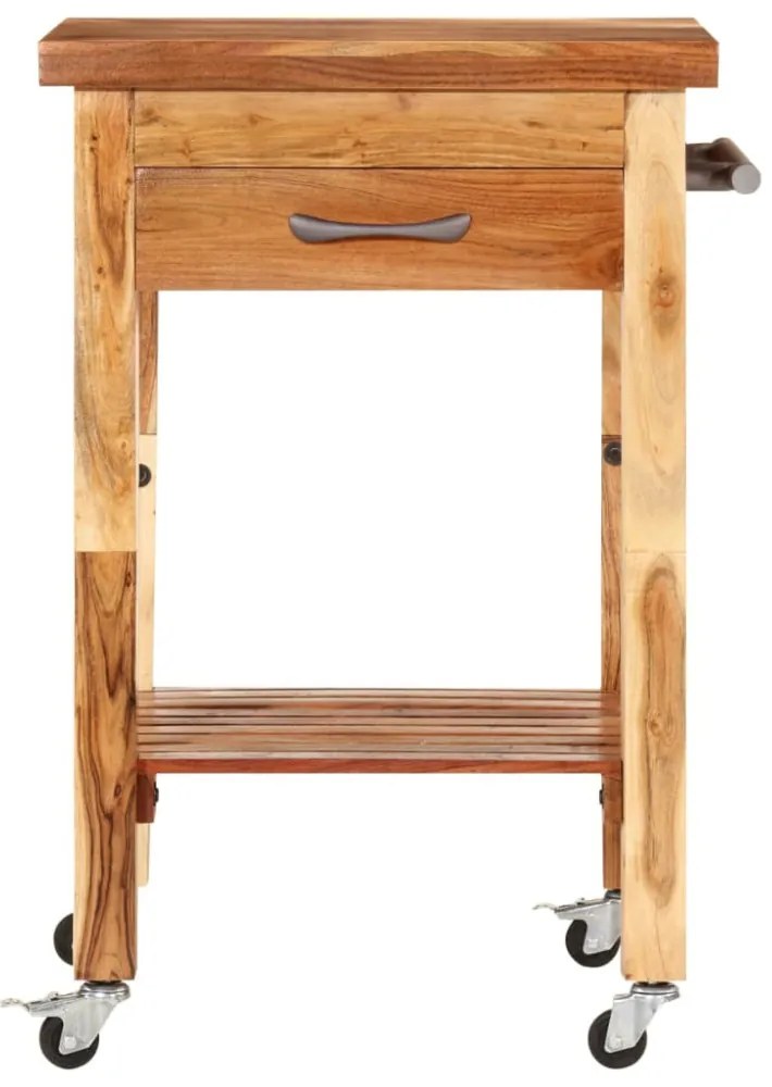 tömör akácfa konyhai kocsi 55 x 55 x 89 cm