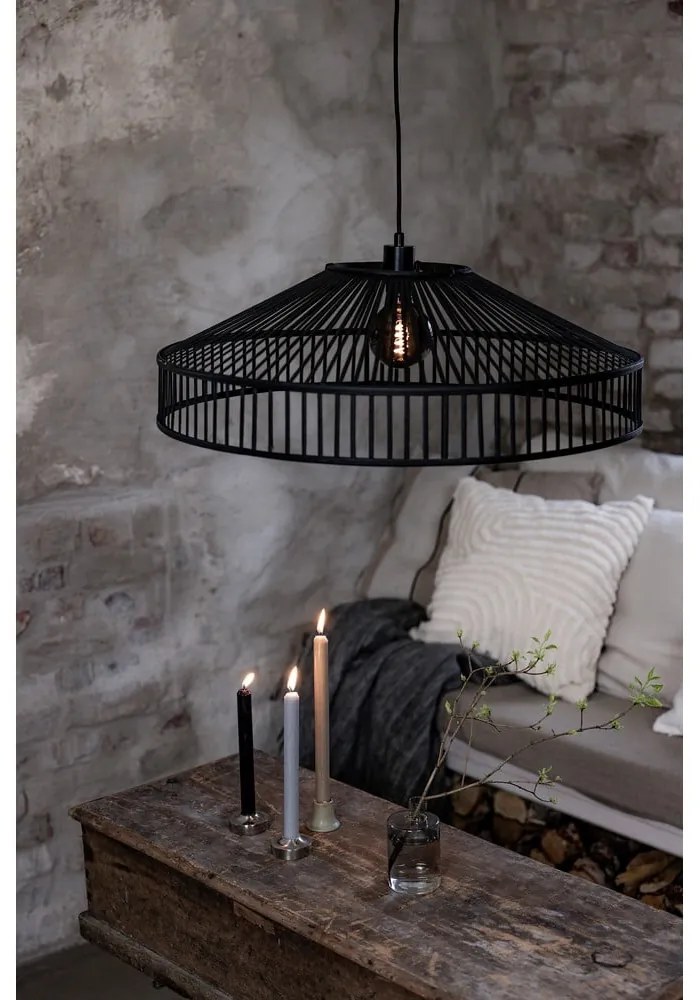 Fekete függőlámpa bambusz búrával ø 70 cm Tapa – Markslöjd