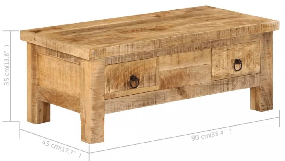 tömör mangófa dohányzóasztal 90 x 45 x 35 cm