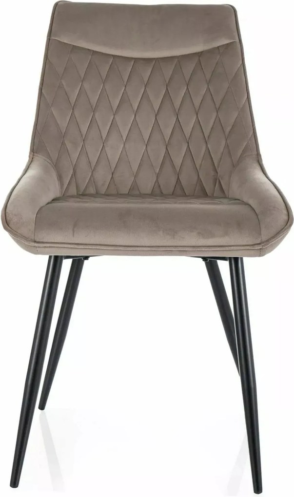 Kárpitozott szék Achat Velvet fekete/sötét Bézs Sig