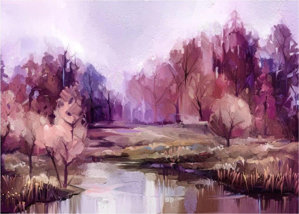 Kép - Őszi tájképfestés (üvegen) (70x50 cm)