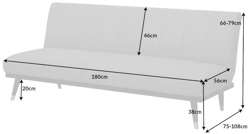 Design ágyazható kanapé Halle 180 cm pezsgő bársony