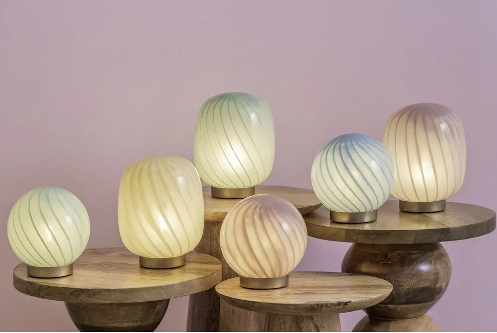 Világossárga asztali lámpa üveg búrával (magasság 17 cm) Summer Globe – Leitmotiv